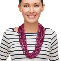 360 Pieces Light Pink 7mm Bead Necklaces - Necklace