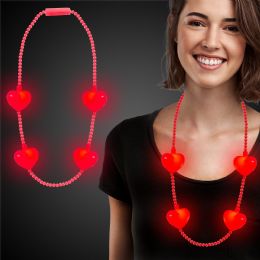 36 Pieces LED Jumbo Heart Bead Necklaces - Necklace