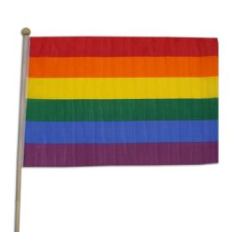 96 Pieces Rainbow Pride 12 Inch X 18 Inch Cloth Flags (12-Piece) - Flag
