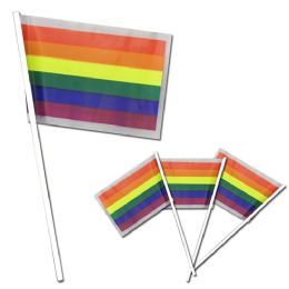 912 Pieces Rainbow Pride 4 Inch X 6 Inch Plastic Flags (12-Piece) - Flag