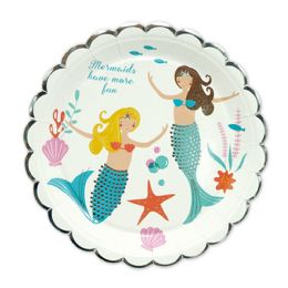 144 Pieces 7-Inch/8ct Plate Mermaid - Party Paper Goods