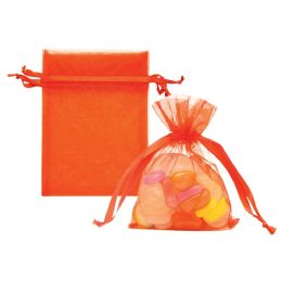 600 Pieces 4x5" 5-Piece Organza Pouch Red - Favor Bags & Boxes