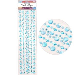 600 Pieces Rhinestone Stickers Light Blue Gems - Stickers