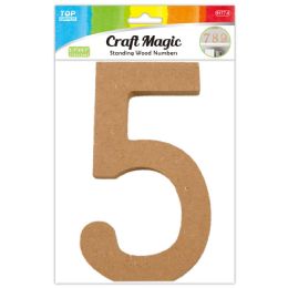 12 pieces Wooden Number "5" 13x12x1.2cm - Craft Kits