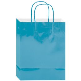 72 pieces Glossy Gift Bag Aqua/nm 72s 8.8x5.5x3.5" - Gift Bags Everyday