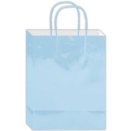 48 pieces Gift Bag 13x10.5x5.5"/l L.blue Glossy - Gift Bags Everyday
