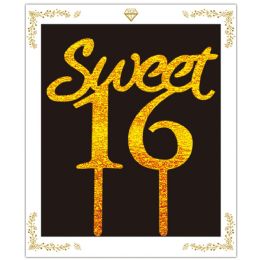 240 Pieces 6.3"cake topper gold Sweet 16 - Baking Supplies
