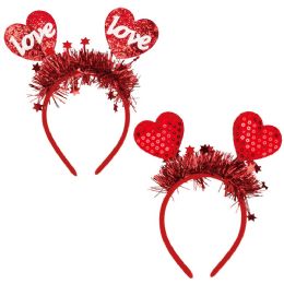 48 pieces V-Day Headband W/heart 48s - Valentine Decorations