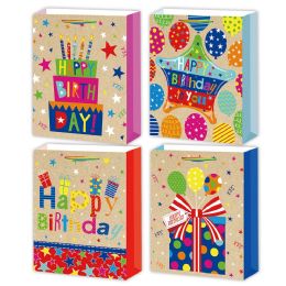 72 pieces B'day Bag Glt 10.5x13x5.5"/l72 - Gift Bags Everyday