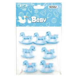 24 pieces 8ct/1-inch Horse BB-Blue - Scrapbook Supplies