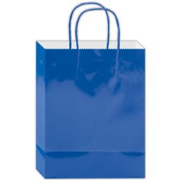 48 pieces Gift Bag 13x10.5x5.5"/l Blue Glossy - Gift Bags Everyday