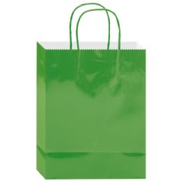 48 pieces Gift Bag 13x10.5x5.5"/l Holiday Green Glossy - Gift Bags Everyday