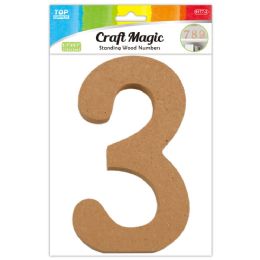 12 pieces Wooden Number "3" 13x12x1.2cm - Craft Kits