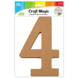 12 pieces Wooden Number "4" 13x12x1.2cm - Craft Kits