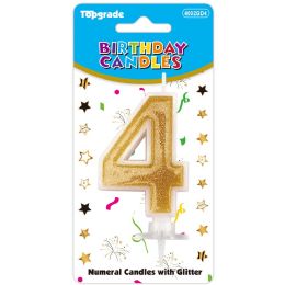 24 pieces B'day Candle Gold #4 - Birthday Candles