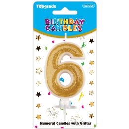 24 pieces B'day Candle Gold #6 - Birthday Candles
