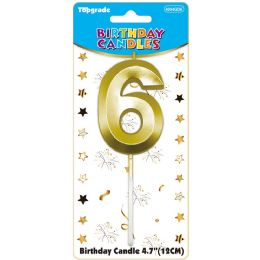 24 pieces B'day Candle Gold #6 - Birthday Candles