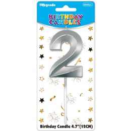 24 pieces B'day Candle Silver #2 - Birthday Candles