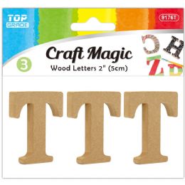 24 pieces 3pc Wooden Letter "t" 5x4x1cm - Craft Kits