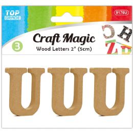 24 pieces 3pc Wooden Letter "u" 5x4x1cm - Craft Kits
