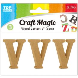 24 pieces 3pc Wooden Letter "v" 5x4x1cm - Craft Kits