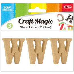 24 pieces 3pc Wooden Letter "w" 5x4x1cm - Craft Kits