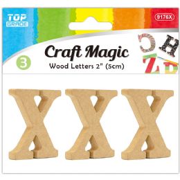 24 pieces 3pc Wooden Letter "x" 5x4x1cm - Craft Kits