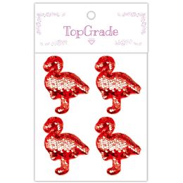 12 pieces Sequin Flamingo Red - Scrapbook Supplies