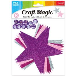 24 pieces 8ct/15cm Eva Stars Glt Astd Colors - Scrapbook Supplies