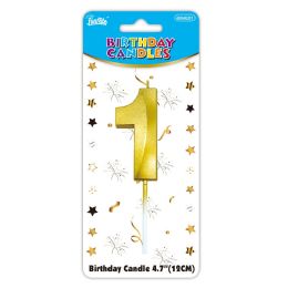 24 pieces B'day Candle Gold #1 - Birthday Candles