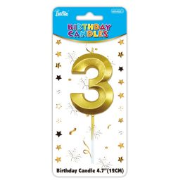 24 pieces B'day Candle Gold #3 - Birthday Candles