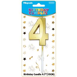 24 pieces B'day Candle Gold #4 - Birthday Candles