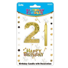 24 pieces B'day Candle Gold #2 - Birthday Candles