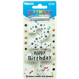 24 pieces 5" B'day Candle Silv #2 - Birthday Candles