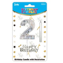 24 pieces B'day Candle Silver #2 - Birthday Candles