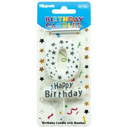 24 pieces 5" B'day Candle Silv #0 - Birthday Candles
