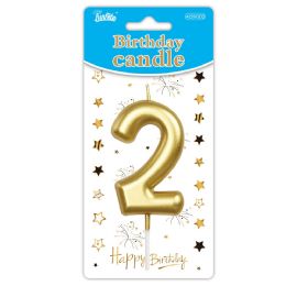 24 pieces B'day Candle Gold #2 - Birthday Candles