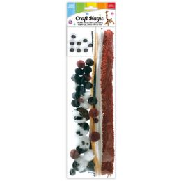 24 pieces 44ct Diy Creativity Kit 24s Stems PoM-Pom Googly Eyes - Pom Poms and Feathers