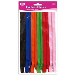 24 pieces 6ct Zipper Astd Clrs - Sewing Supplies