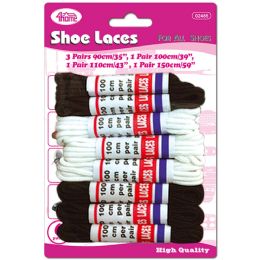 Wholesale Footwear Shoe Laces Astd Size Black+white