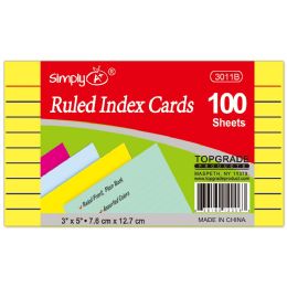 48 pieces 3x5-inch/100ct Color Index Card 48 - Dividers & Index Cards