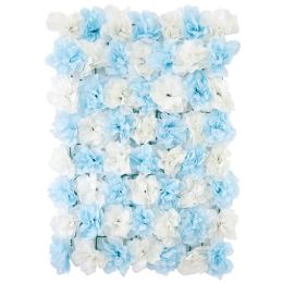 12 pieces Flower Wall Backdrop Rose 24x16" Baby Blue+beige - Artificial Flowers