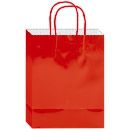 48 pieces Gift Bag 13x10.5x5.5"/l Red Glossy - Gift Bags Everyday