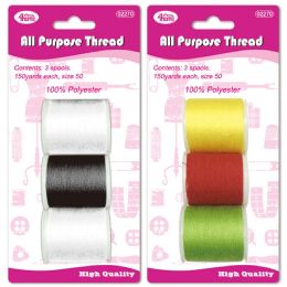 24 pieces 3pc Thread Astd Clrs - Sewing Supplies