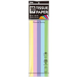 72 pieces 10ct Tissue Ast Pastel Clr 72s 20x20-inch - Gift Wrap
