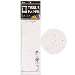 72 pieces 10ct Tissue Paper White 72s W/glitter 20x20-inch - Tissue Paper