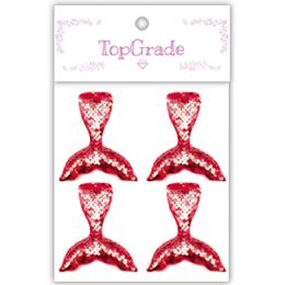 12 pieces Sequin Mermaid Tail Red - Scrapbook Supplies
