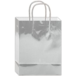 48 pieces Gift Bag 10x8x4"/em Silver Glossy - Gift Bags Everyday
