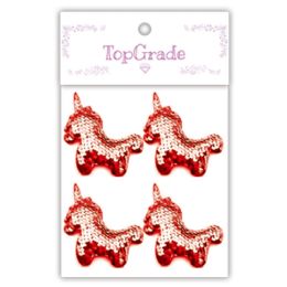 12 pieces Sequin Unicorn Red - Scrapbook Supplies