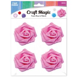 12 pieces 3.2-inch/4ct Foam Rose Baby Pink - Foam & Felt